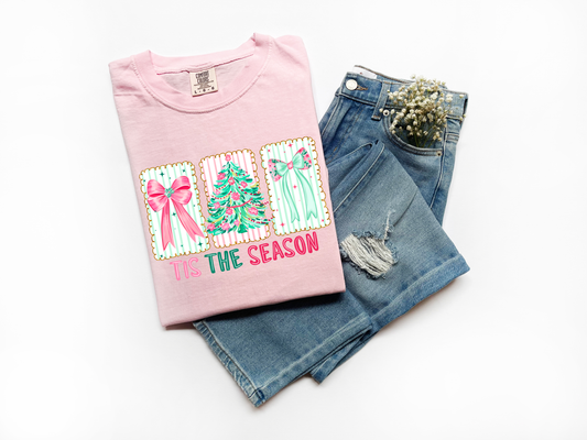 Tis the Season Pastel Christmas Comfort Colors Tee