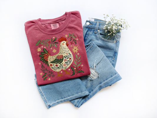 Farmhouse Folk Chicken Comfort Colors Tee