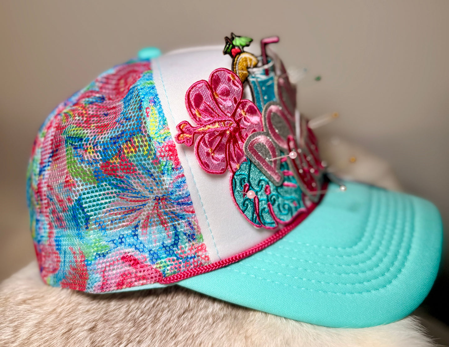 Pool Bum Trucker Hat | Beach Hat | Summer Trucker Hat | Flamingo Pool Hat | Vacation Hat