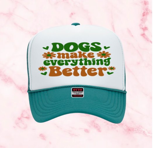 Dog Inspired Graphic Transfer Trucker Hats