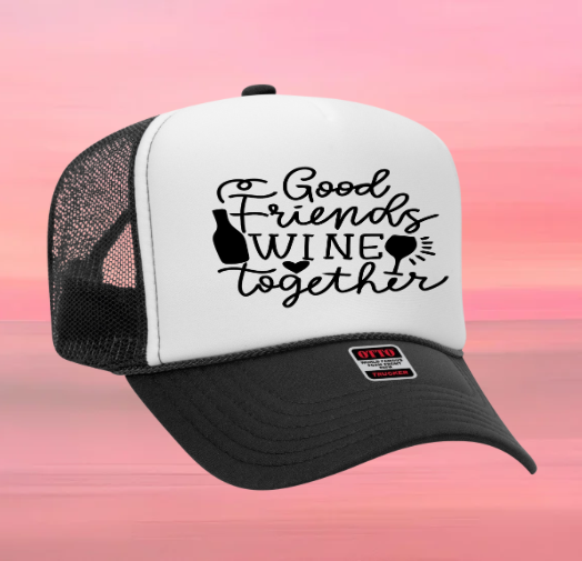 Wine Inspired Graphic Transfer Trucker Hats