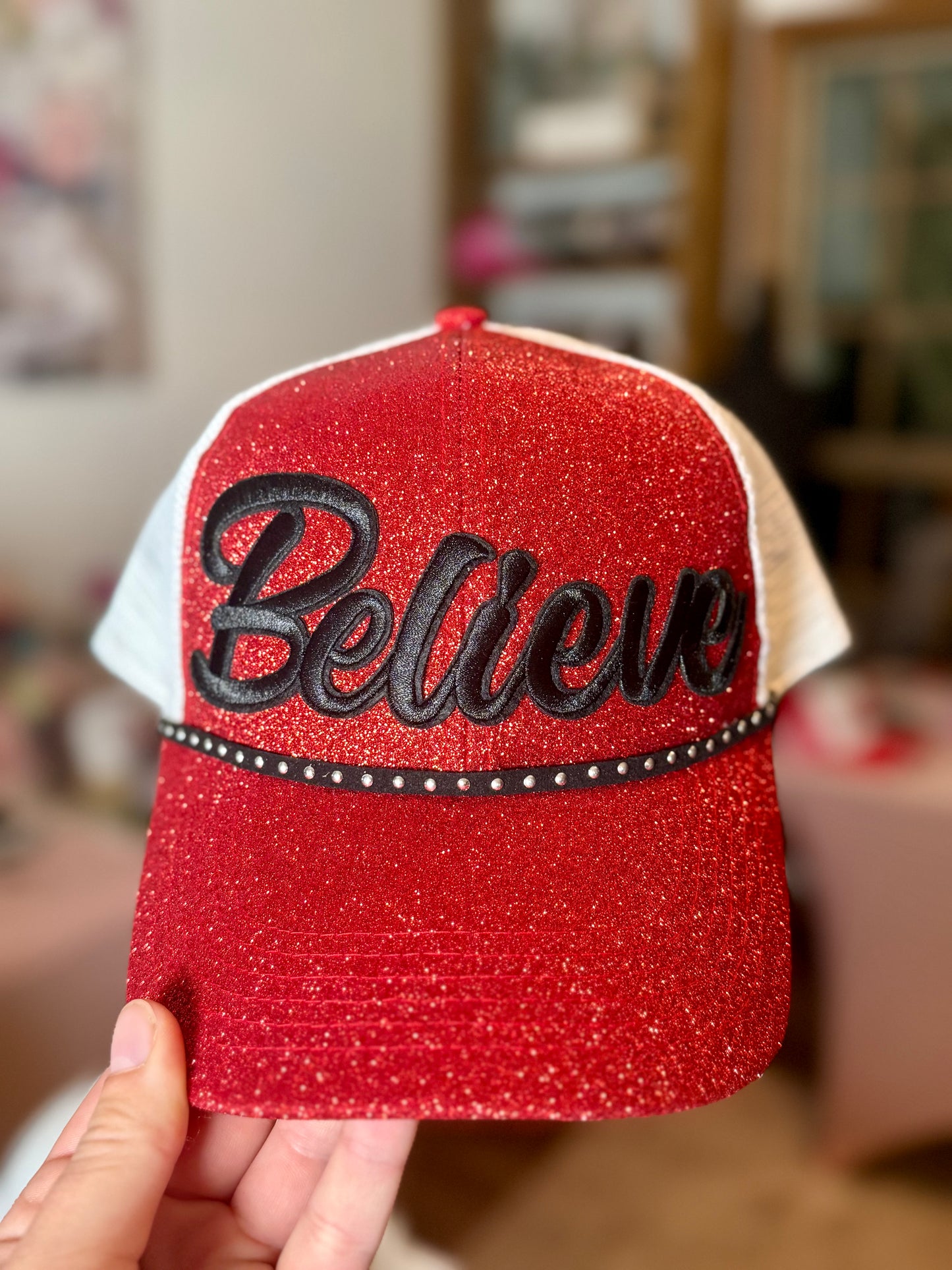 Believe Glitter Trucker Hat