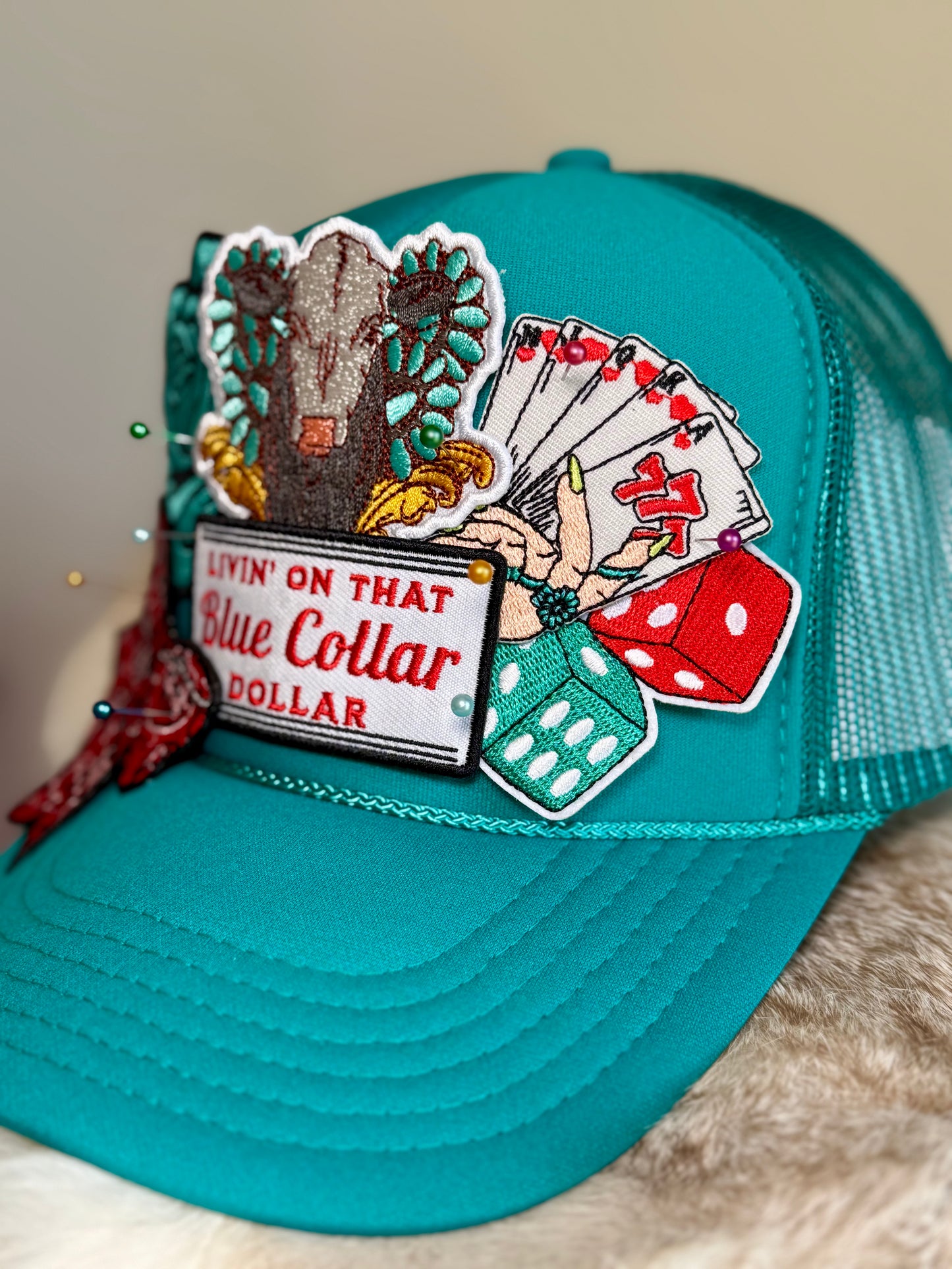 Blue Collar Dollar Cowgirl Trucker Hat | Western Farm Girl Hat