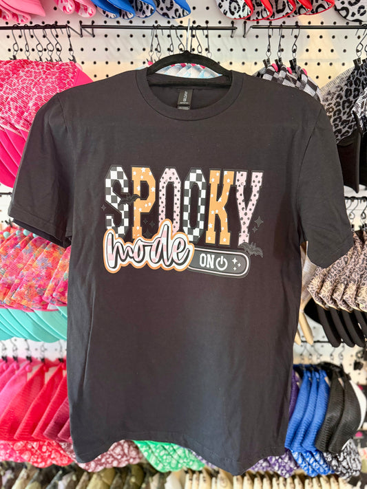 Spooky Mode On Tee - Halloween Graphic Shirt