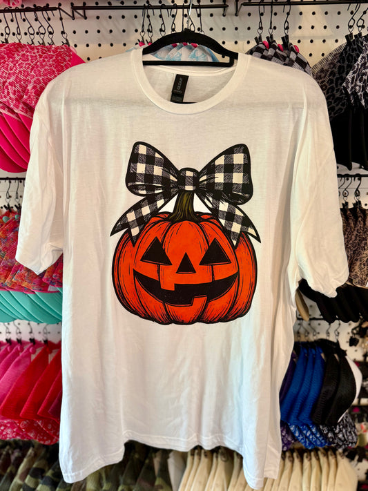 Buffalo Plaid Jack-O'-Lantern Tee - Fall Halloween Shirt