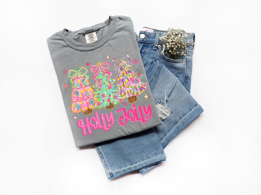 Holly Jolly Bright Christmas Tree Tee