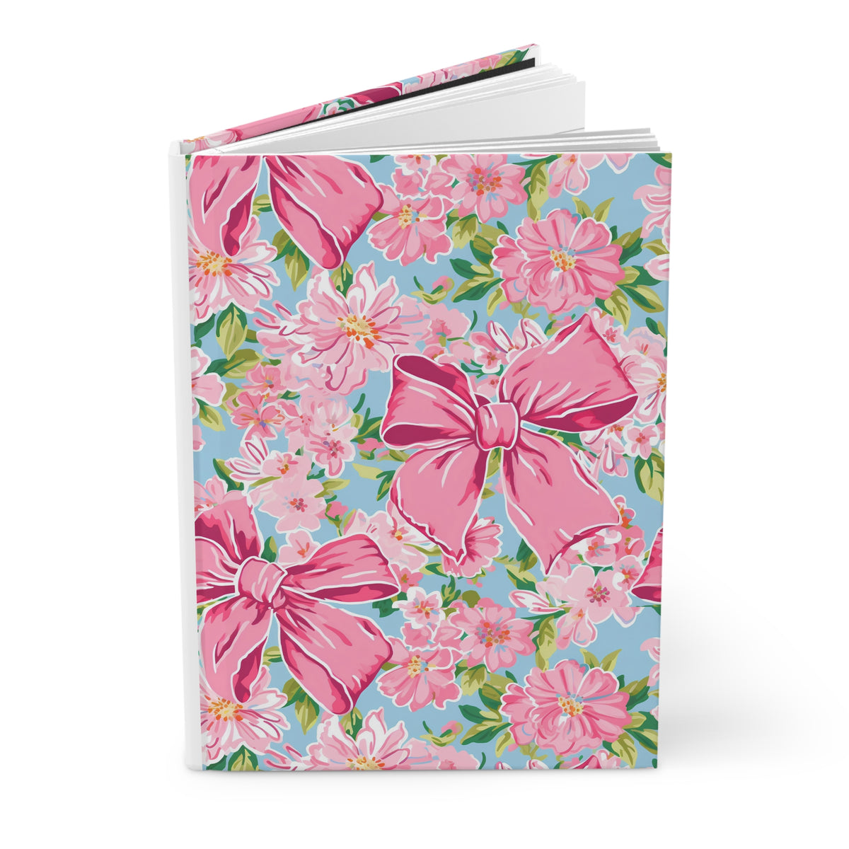 Pink Bow & Floral Hardcover Journal | Lined Notebook