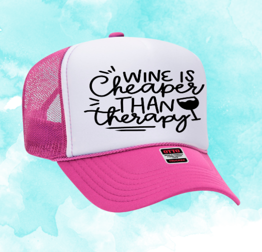 Wine Inspired Graphic Transfer Trucker Hats