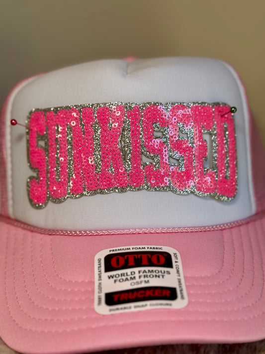 Sunkissed Trucker Hat, Pink Sequin Hat, Summer Hat Women, Beach Vacation Hat, Cute Boutique Hat, Girly Trucker Hat, Trendy Women’s Hat