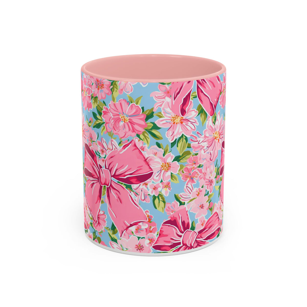 Pink Bow Floral Coffee Mug-11oz Girly Boutique Mug