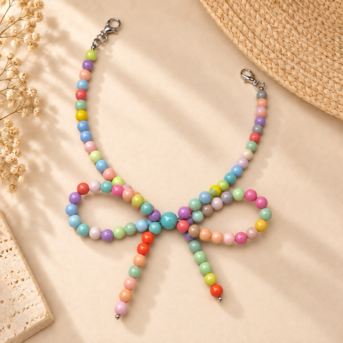 Beaded Bow Hat Chain