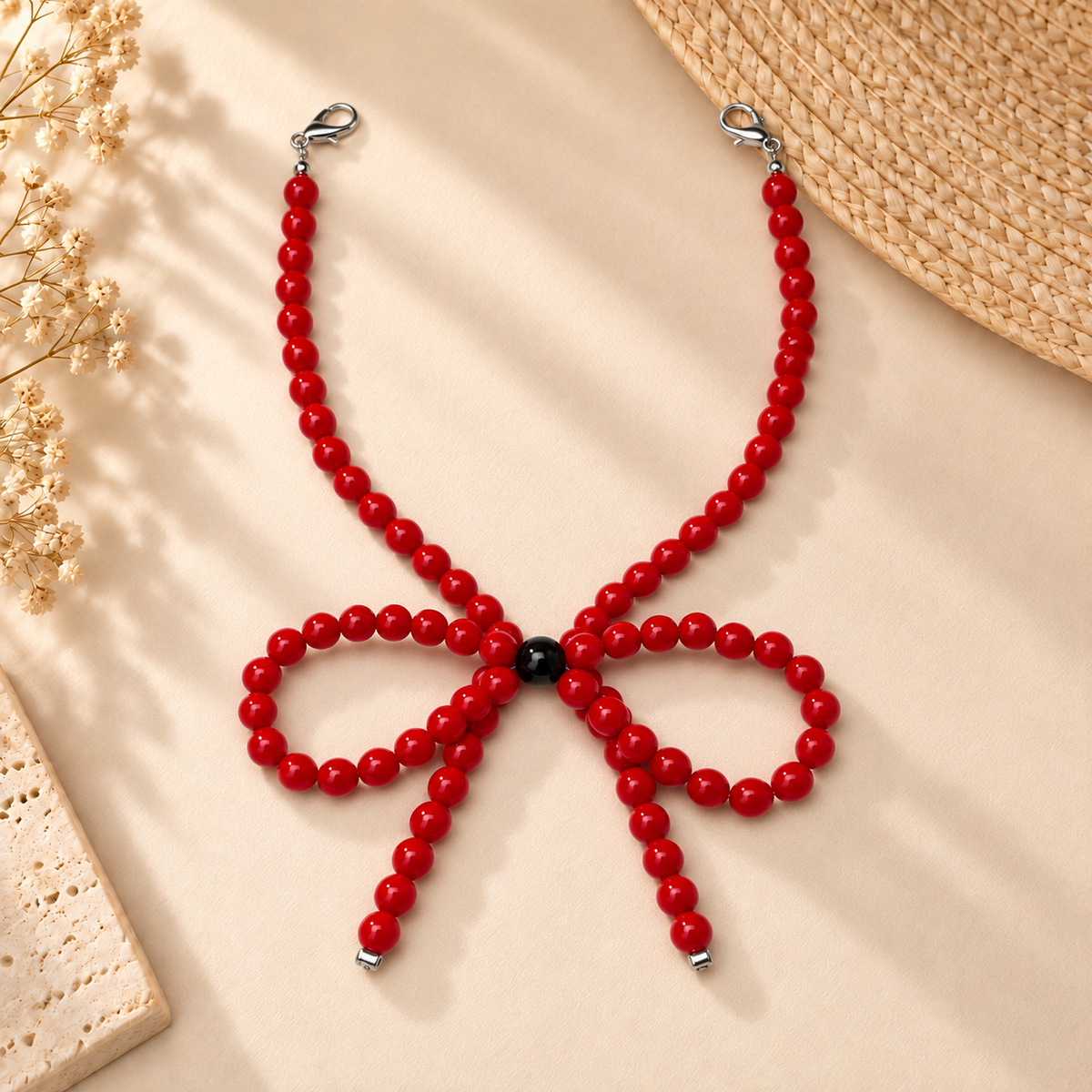 Beaded Bow Hat Chain