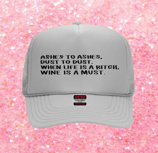 Wine Inspired Graphic Transfer Trucker Hats