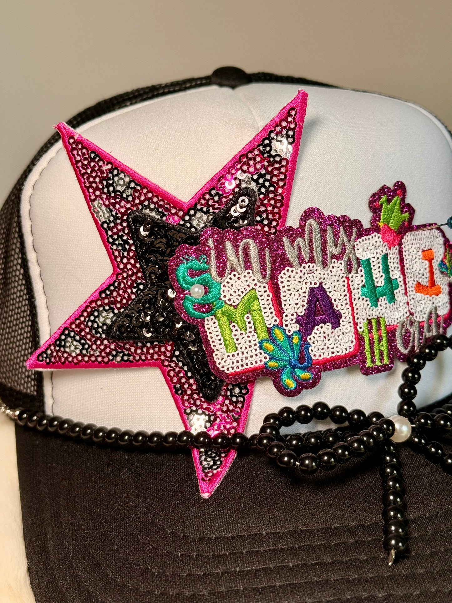 In My Mahj Era Trucker Hat, Mahjong Hat, Girls Trip Hat, Sparkle Western Glam Hat, Pink Star Patch Hat, Cute Boutique Trucker Hat, Game Night Hat