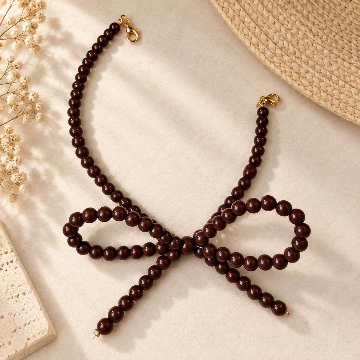 Beaded Bow Hat Chain