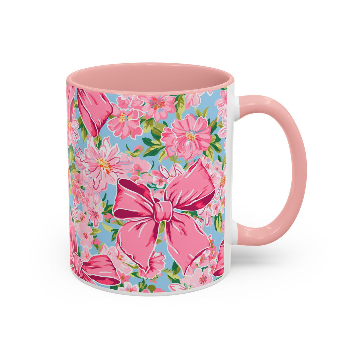 Pink Bow Floral Coffee Mug-11oz Girly Boutique Mug