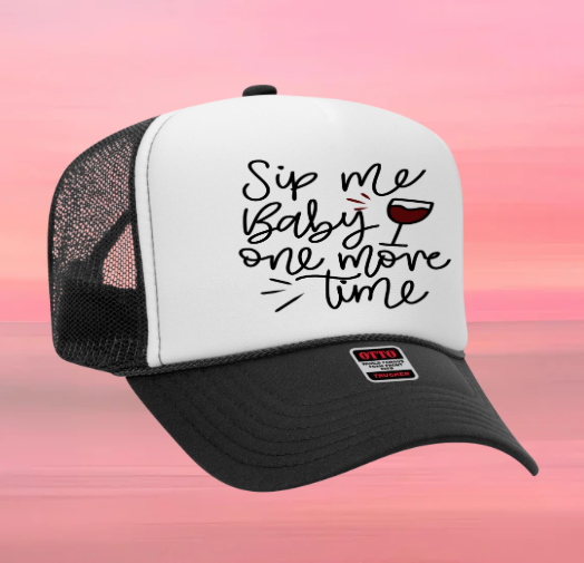 Wine Inspired Graphic Transfer Trucker Hats