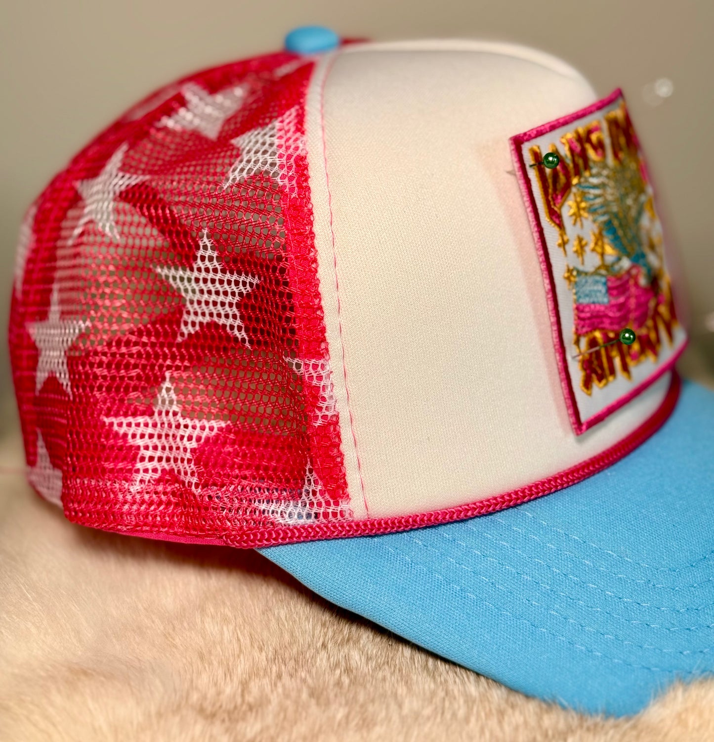 Long Live America Trucker Hat | Patriotic Eagle Hat | Retro American Foam Trucker Cap