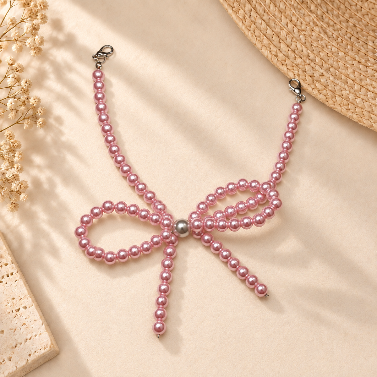 Beaded Bow Hat Chain