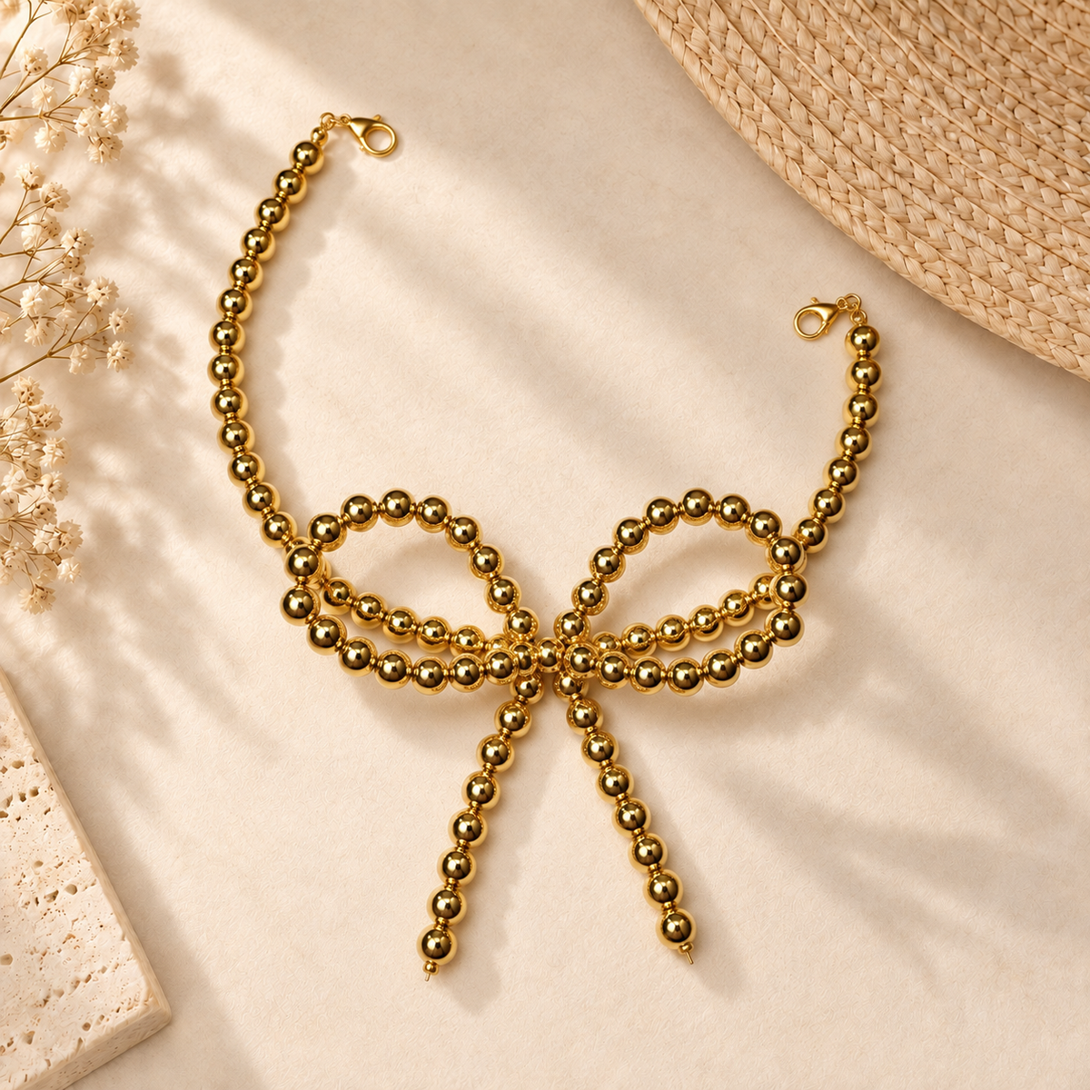 Beaded Bow Hat Chain