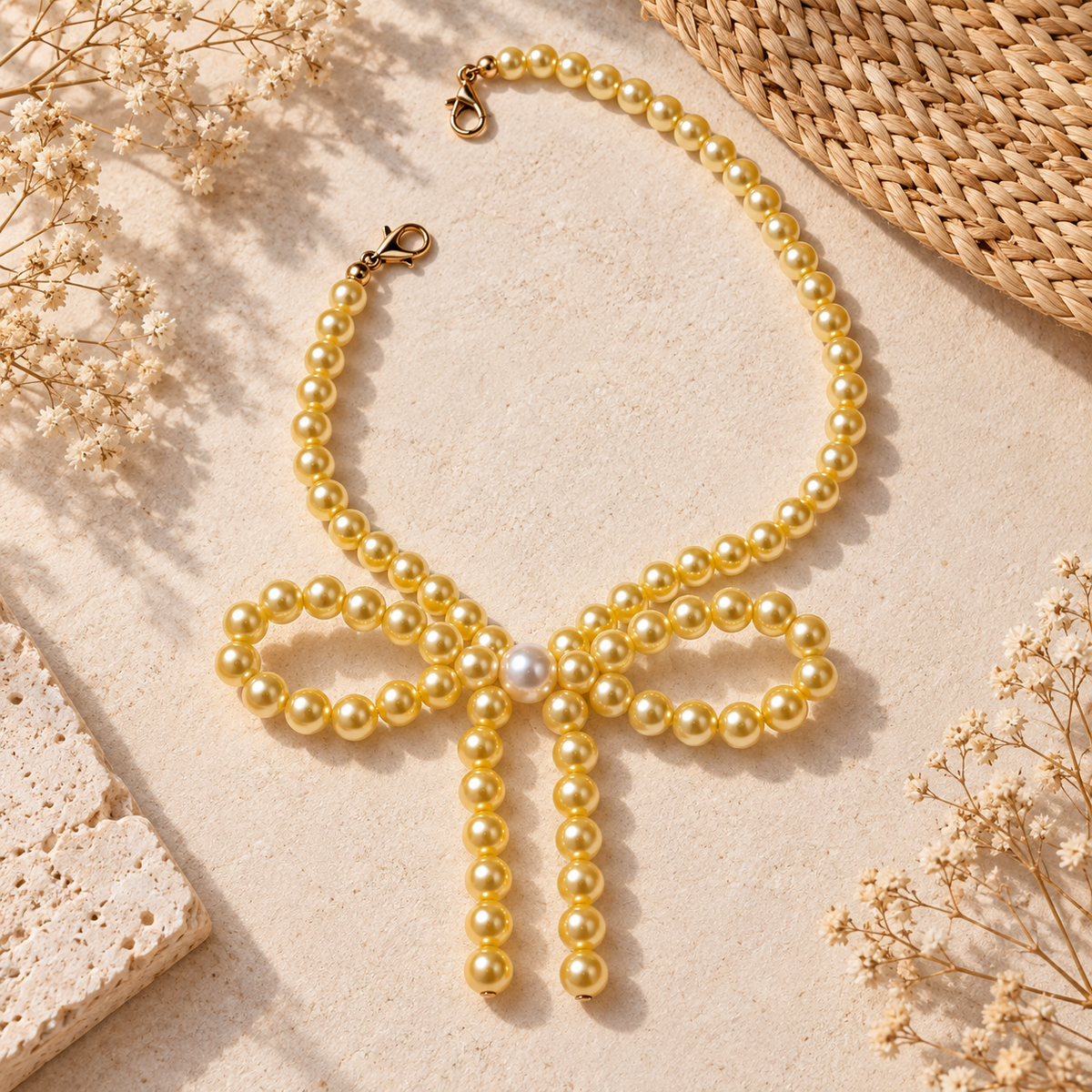 Beaded Bow Hat Chain