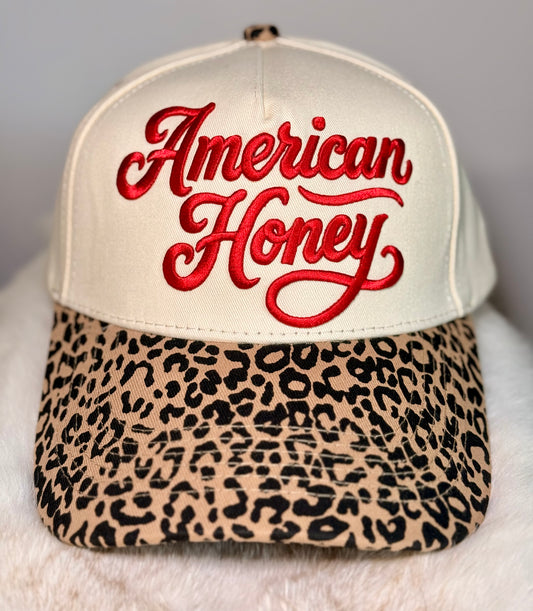 American Honey Trucker Hat | Leopard Print Western Hat | Country Concert Foam Trucker Cap