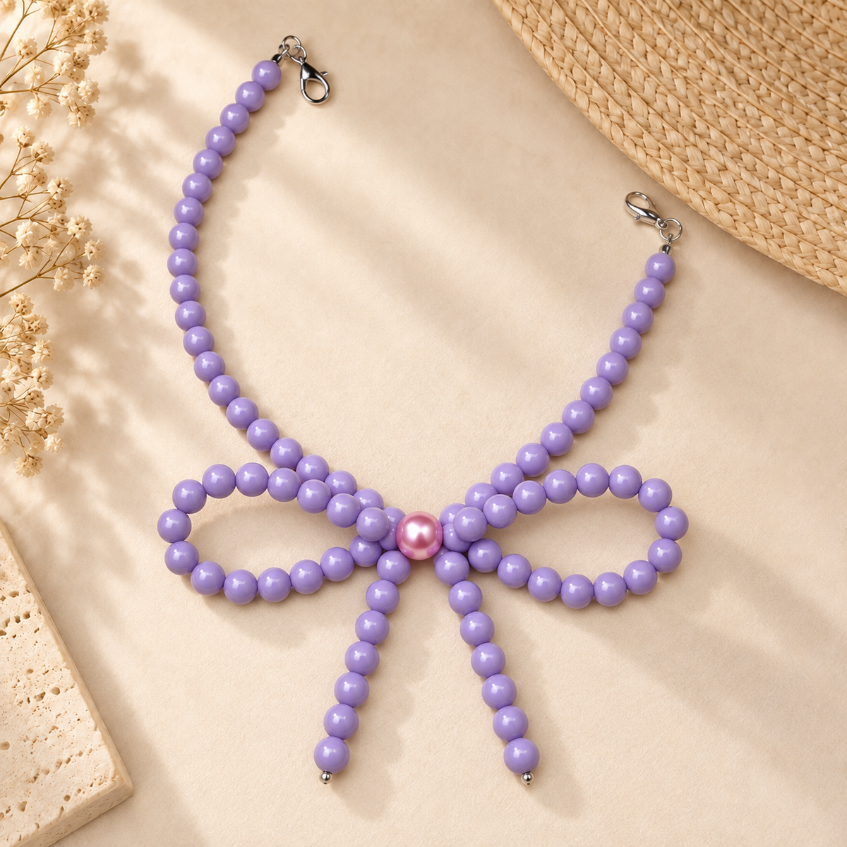 Beaded Bow Hat Chain