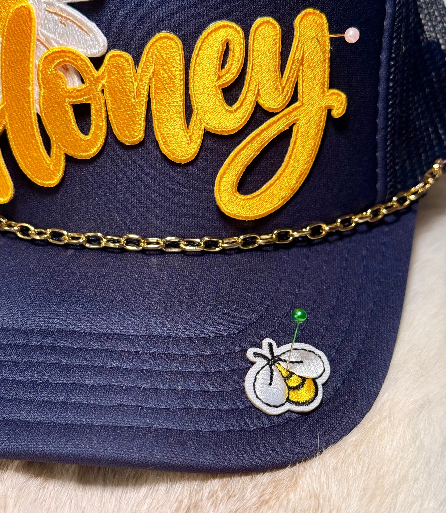 Honey Trucker Hat – Daisy Hat, Cute Floral Hat, Girly Boutique Hat, Trendy Women’s Hat