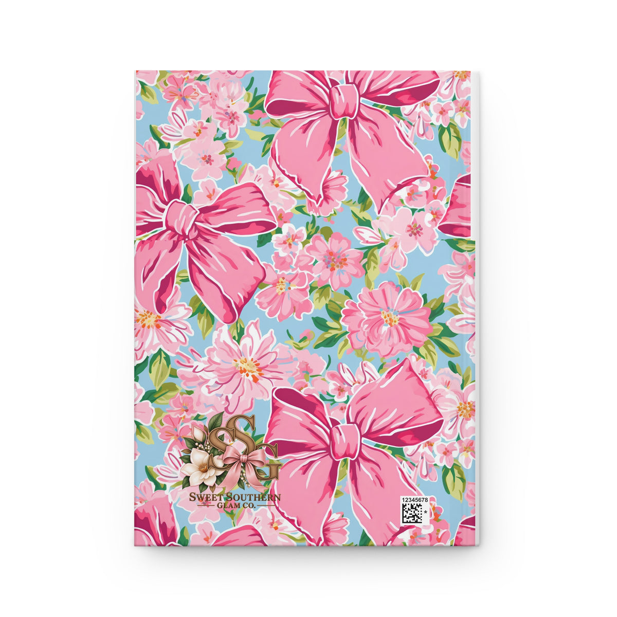 Pink Bow & Floral Hardcover Journal | Lined Notebook