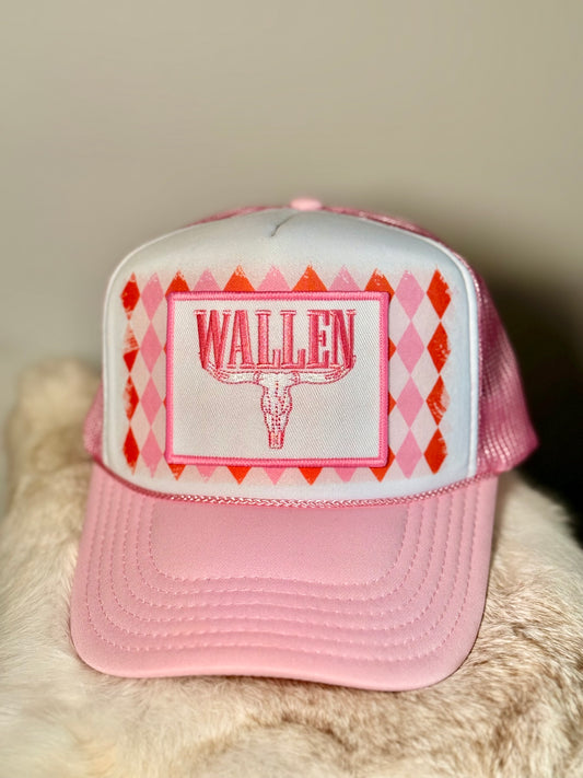Pink Rodeo Trucker Hat – Western Longhorn Cowgirl Hat