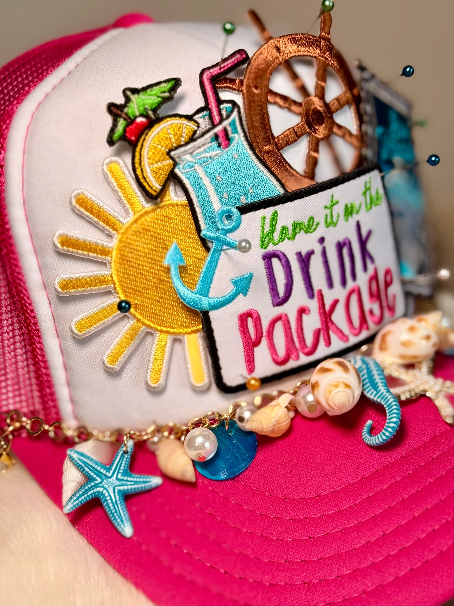 Blame It On The Drink Package Hat, Cruise Hat, Girls Trip Hat, Bachelorette Party Hat, Vacation Trucker Hat, Cruise Outfit, Beach Trip Hat