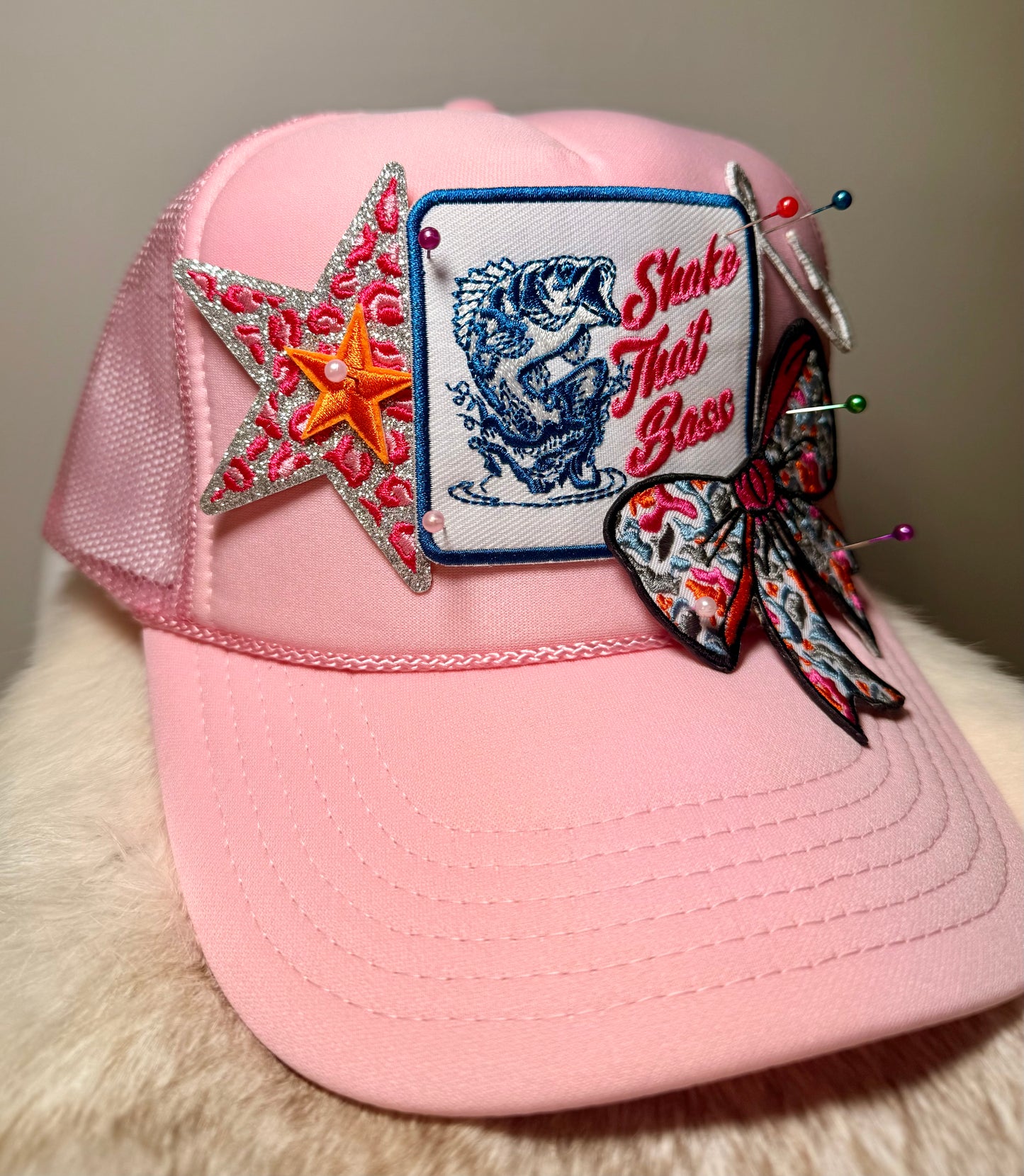 Shake That Bass Trucker Hat | Funny Fishing Hat for Women | Bass Fishing Hat | Lake Life Hat | Handmade Angler Hat