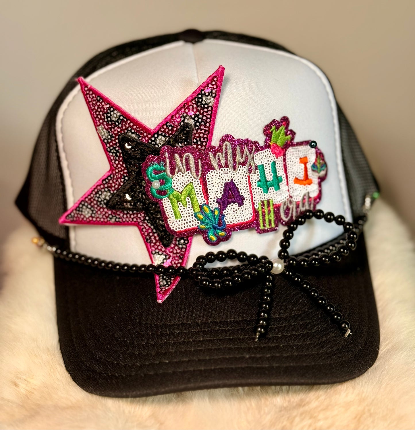In My Mahj Era Trucker Hat, Mahjong Hat, Girls Trip Hat, Sparkle Western Glam Hat, Pink Star Patch Hat, Cute Boutique Trucker Hat, Game Night Hat