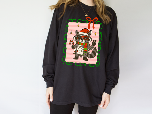 Cool Raccoon Christmas Tee