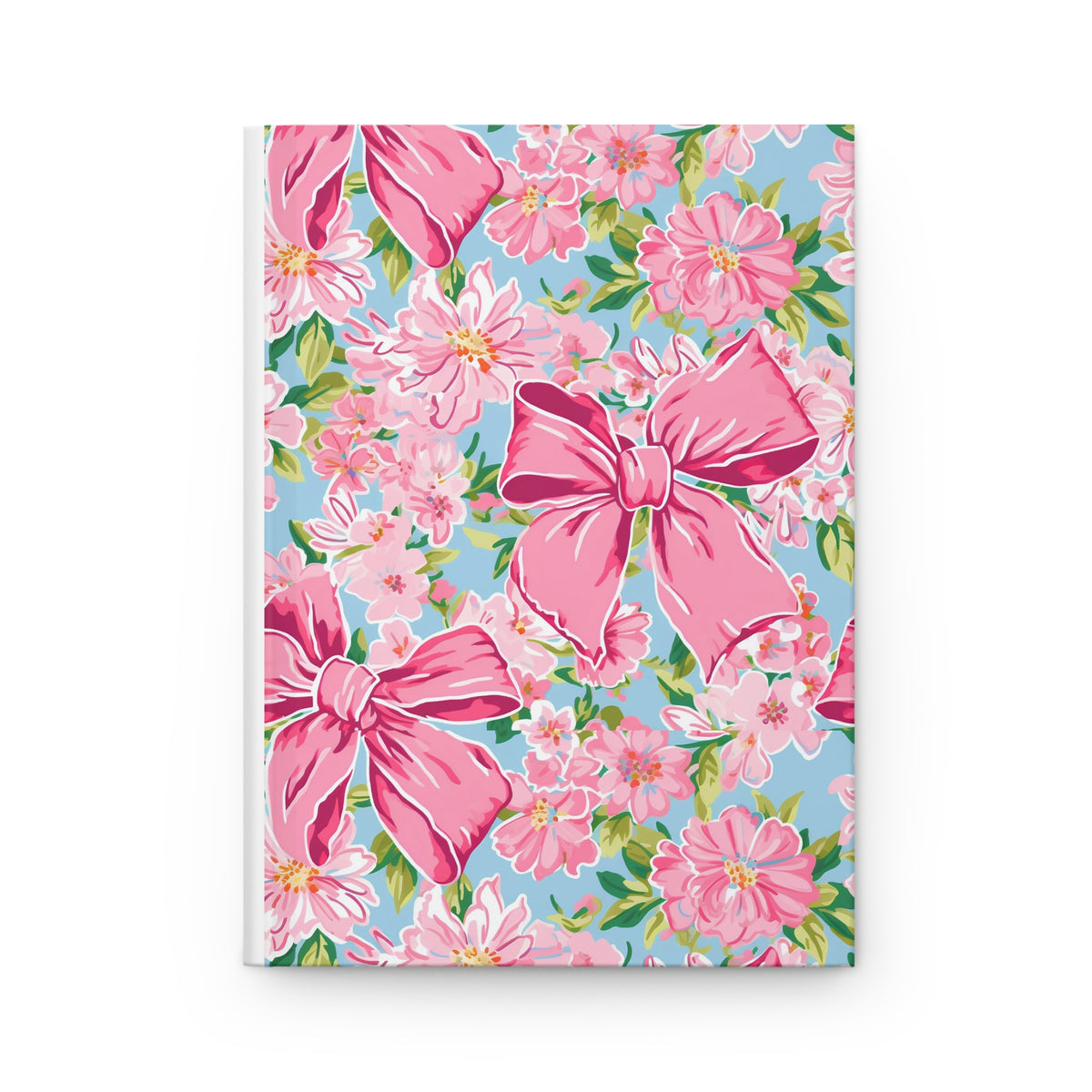 Pink Bow & Floral Hardcover Journal | Lined Notebook