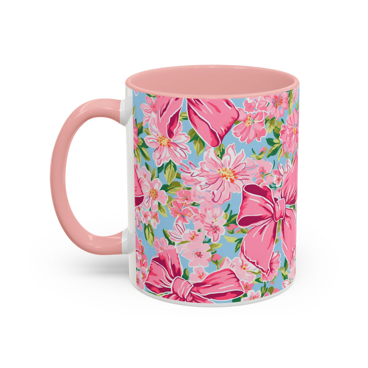 Pink Bow Floral Coffee Mug-11oz Girly Boutique Mug