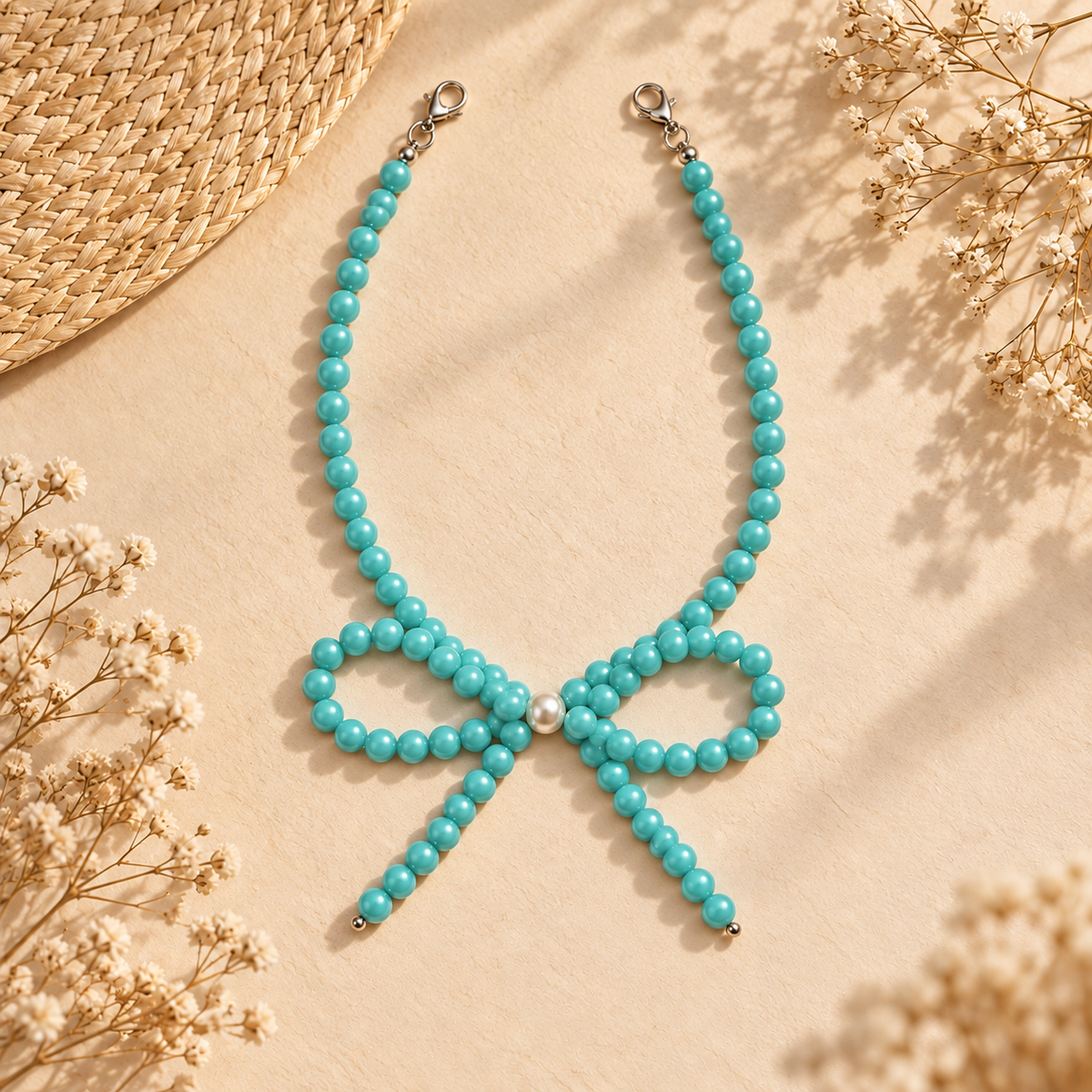 Beaded Bow Hat Chain