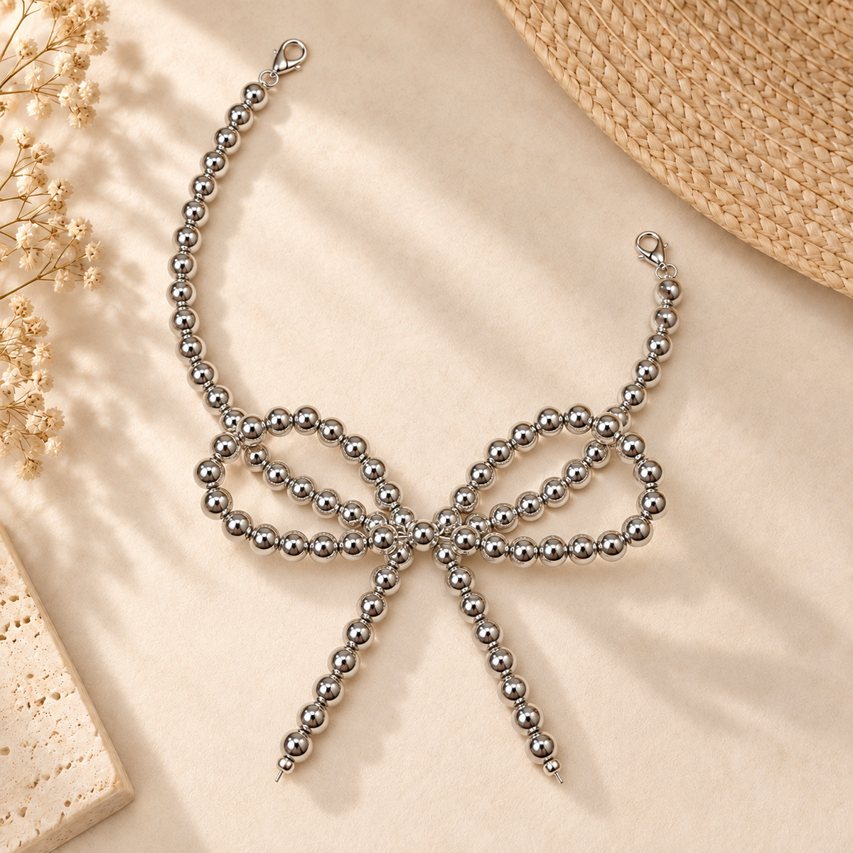 Beaded Bow Hat Chain
