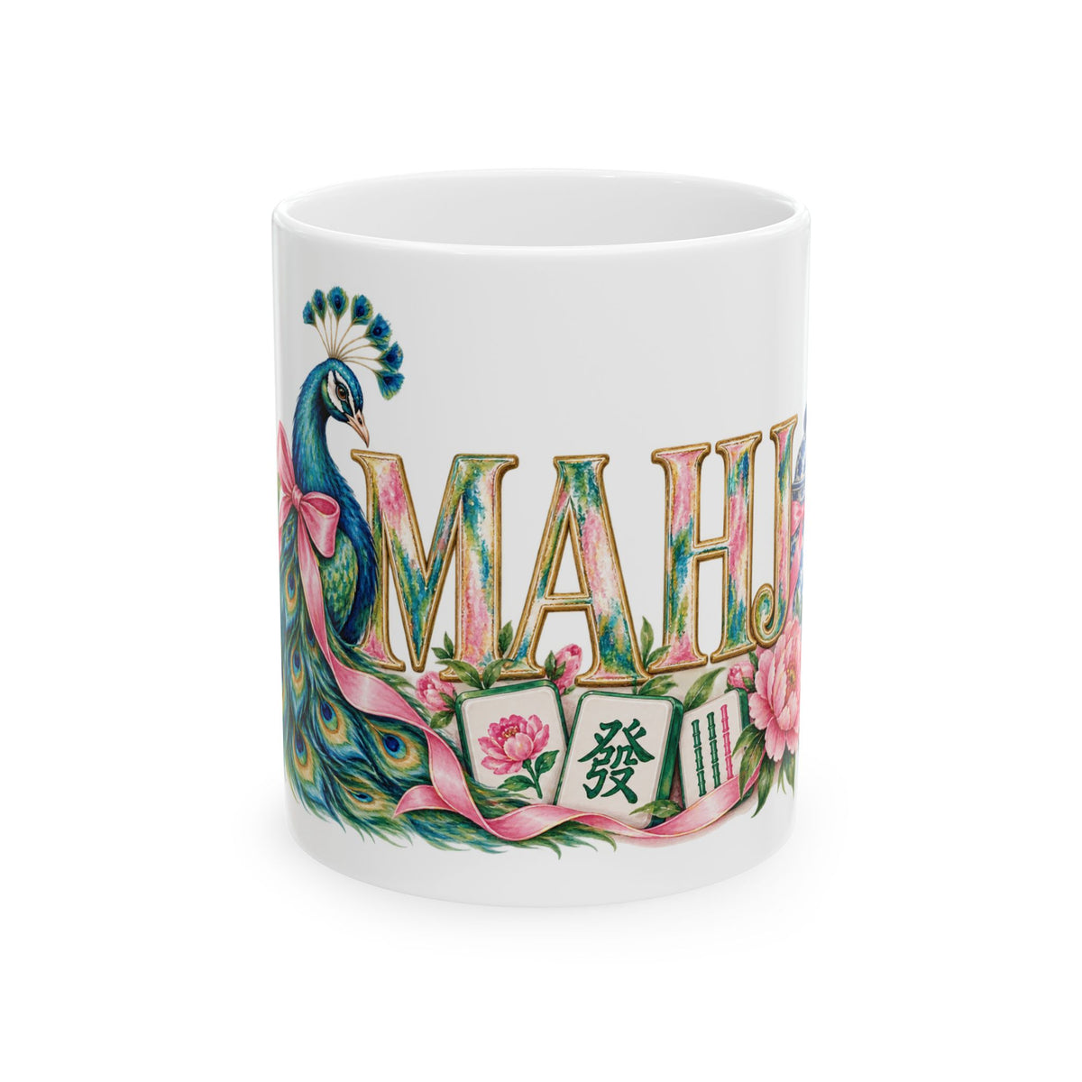 Mahj Queen Ceramic Coffee Mug | Mahjong Gift | 11oz