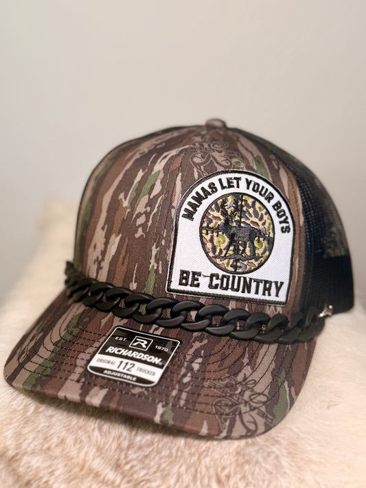 Mamas Let Your Boys Be Country Camo Trucker Hat | Richardson 112 Hunting & Country Hat