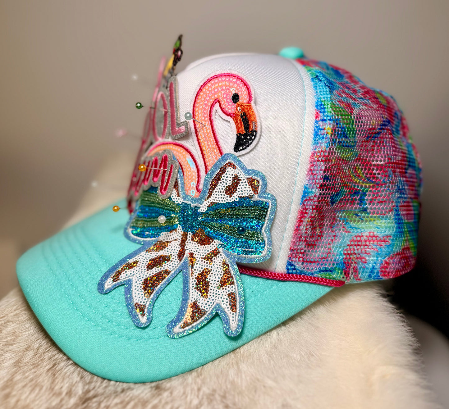 Pool Bum Trucker Hat | Beach Hat | Summer Trucker Hat | Flamingo Pool Hat | Vacation Hat