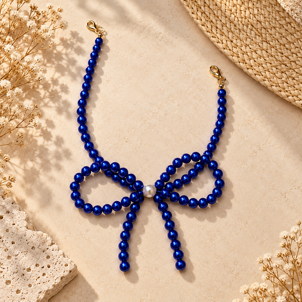 Beaded Bow Hat Chain