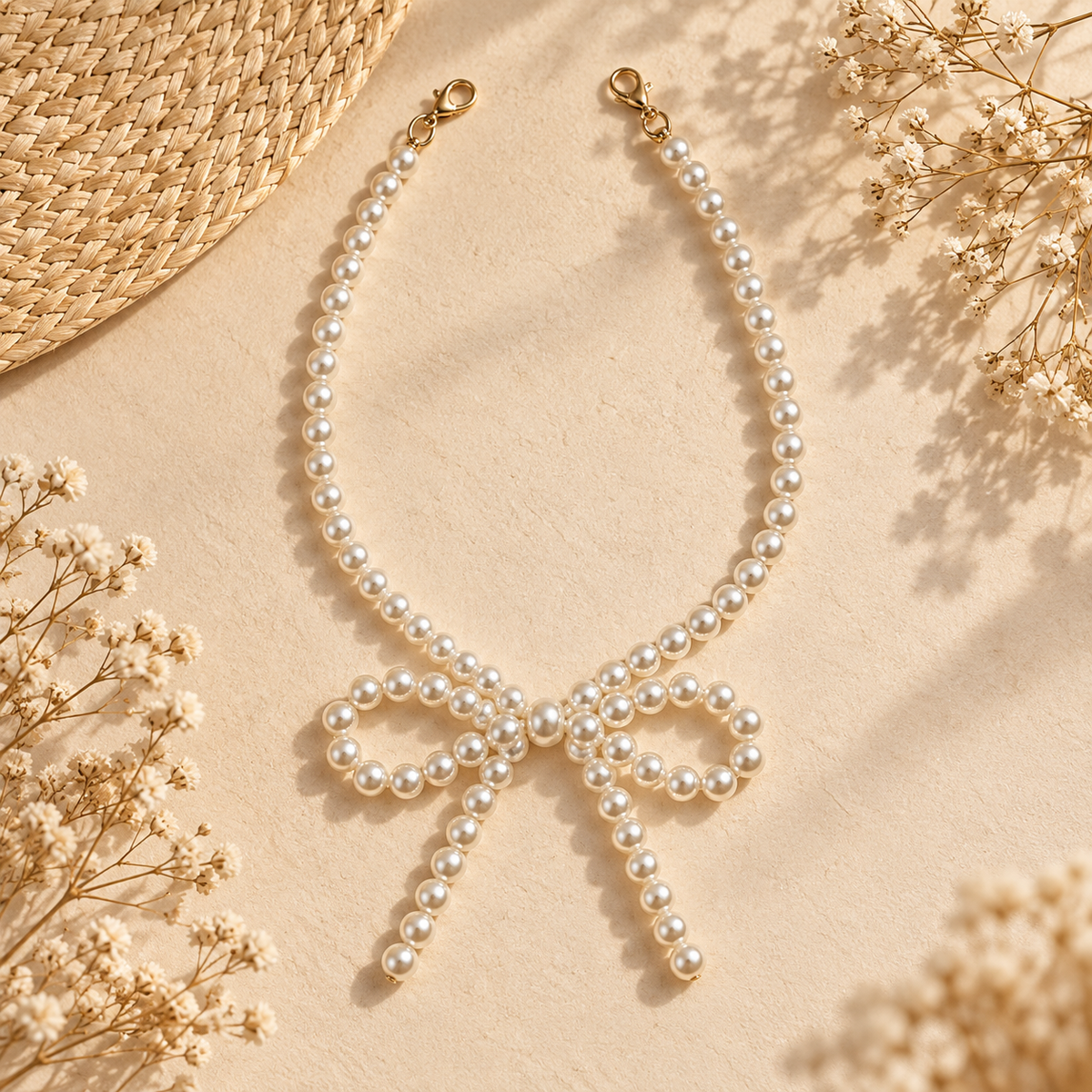 Beaded Bow Hat Chain