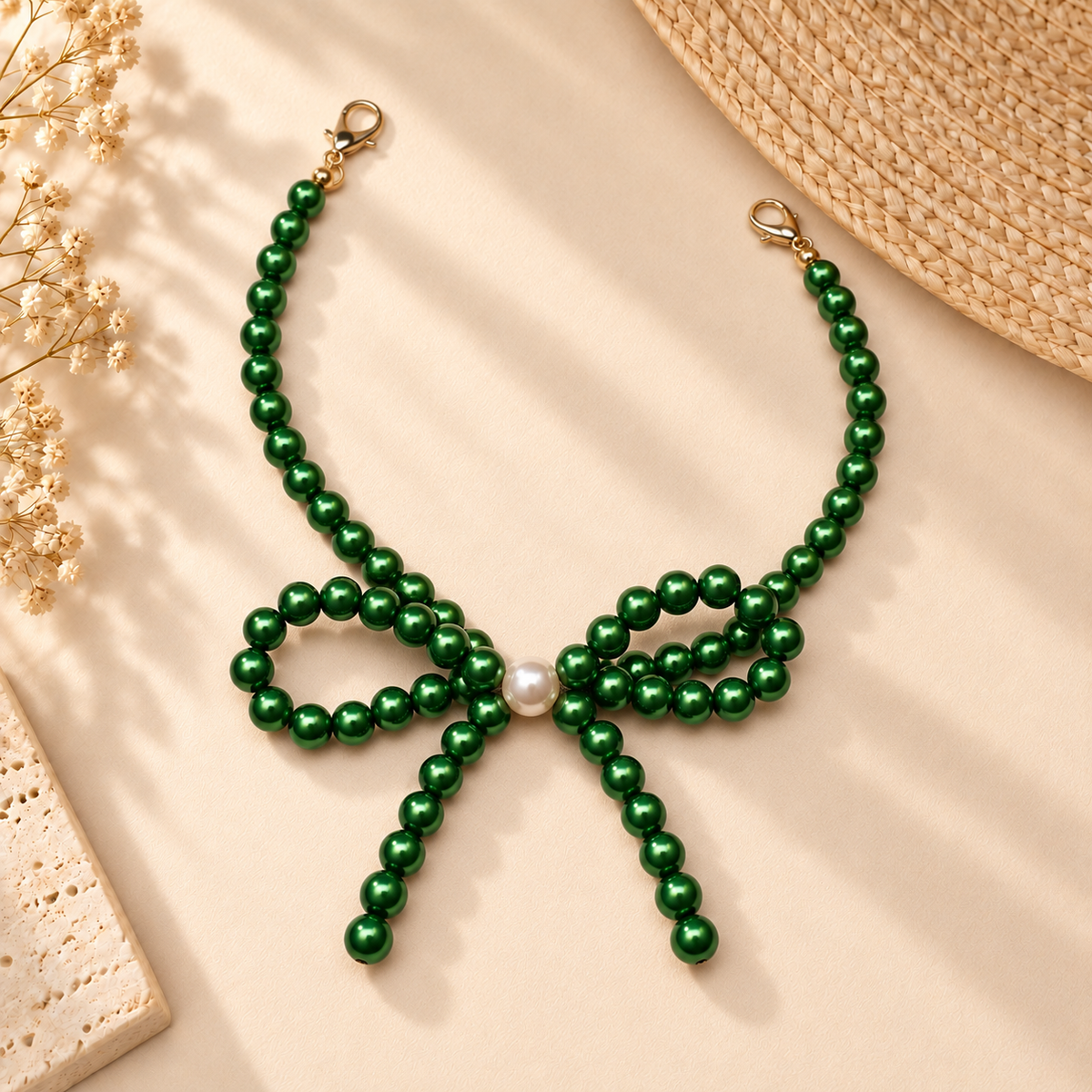 Beaded Bow Hat Chain