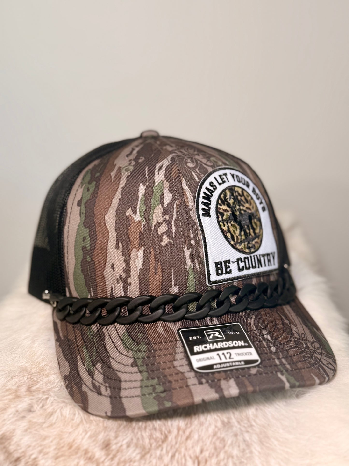 Mamas Let Your Boys Be Country Camo Trucker Hat | Richardson 112 Hunting & Country Hat