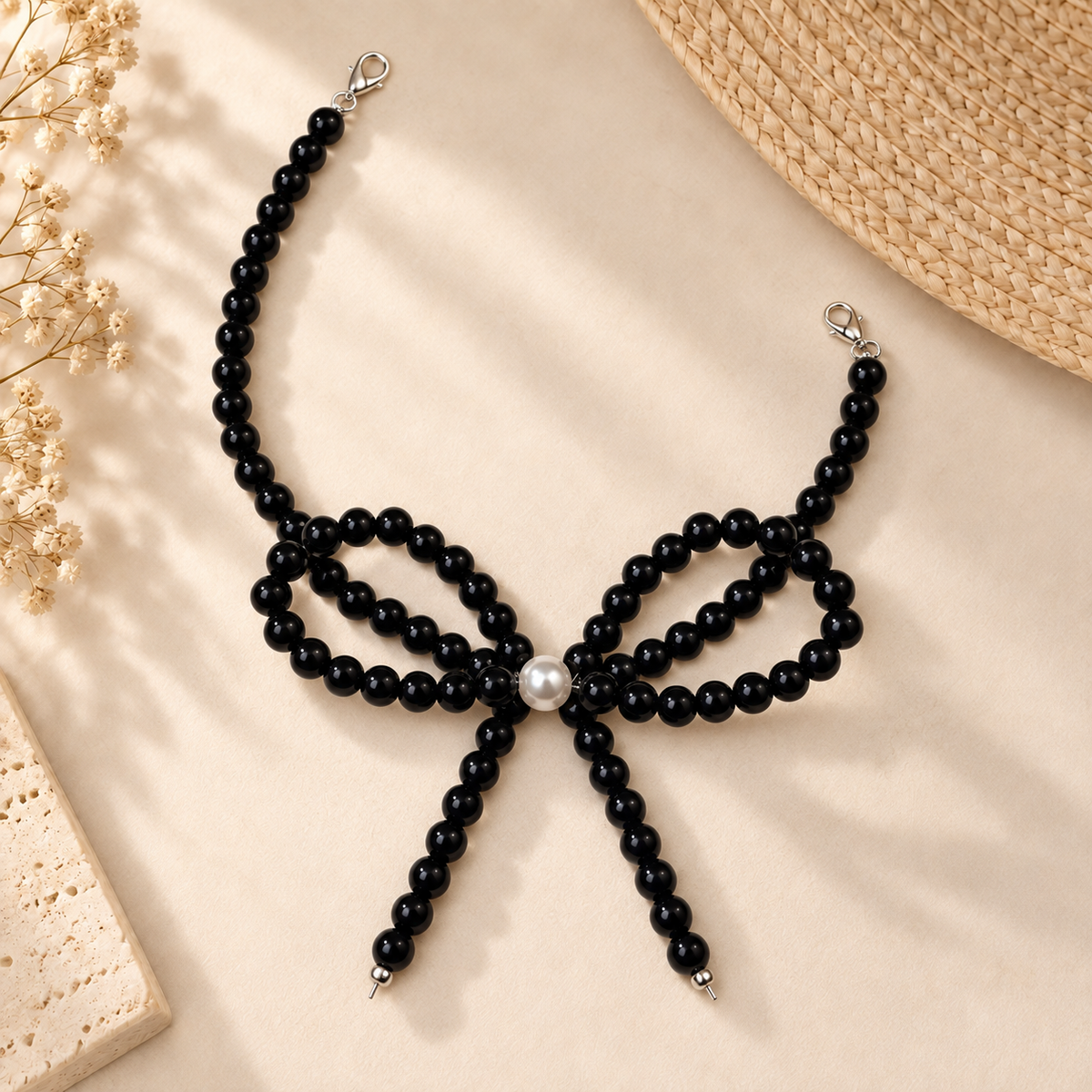 Beaded Bow Hat Chain