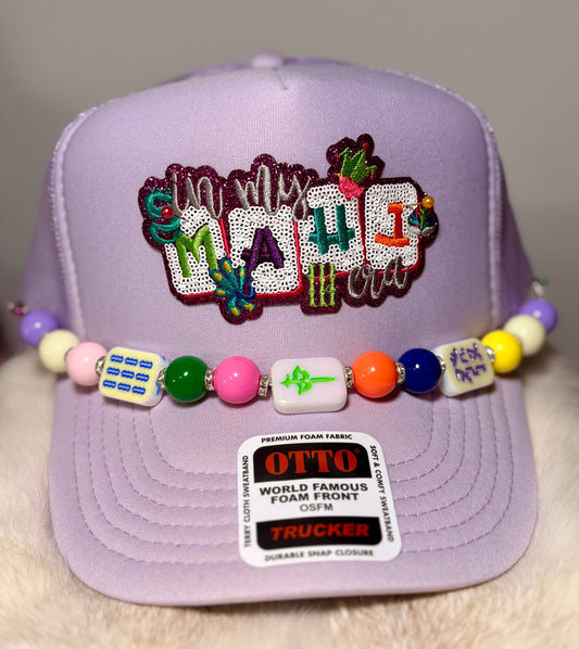 In My Mahj Era Trucker Hat, Mahjong Lover Hat, Lavender Mahjong Hat, Cute Game Night Hat, Boujee Mahjong Hat, Trendy Boutique Trucker Hat