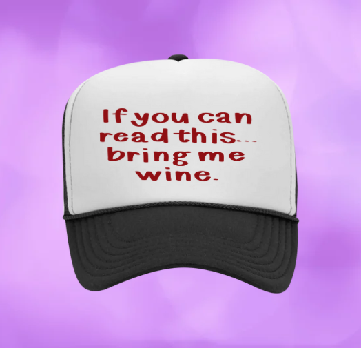 Wine Inspired Graphic Transfer Trucker Hats