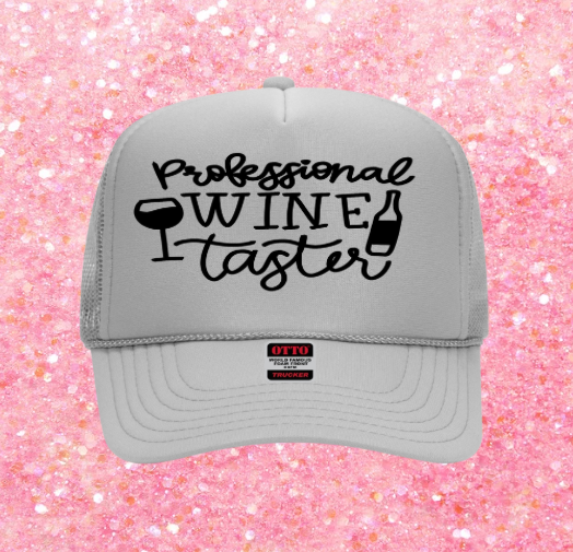 Wine Inspired Graphic Transfer Trucker Hats