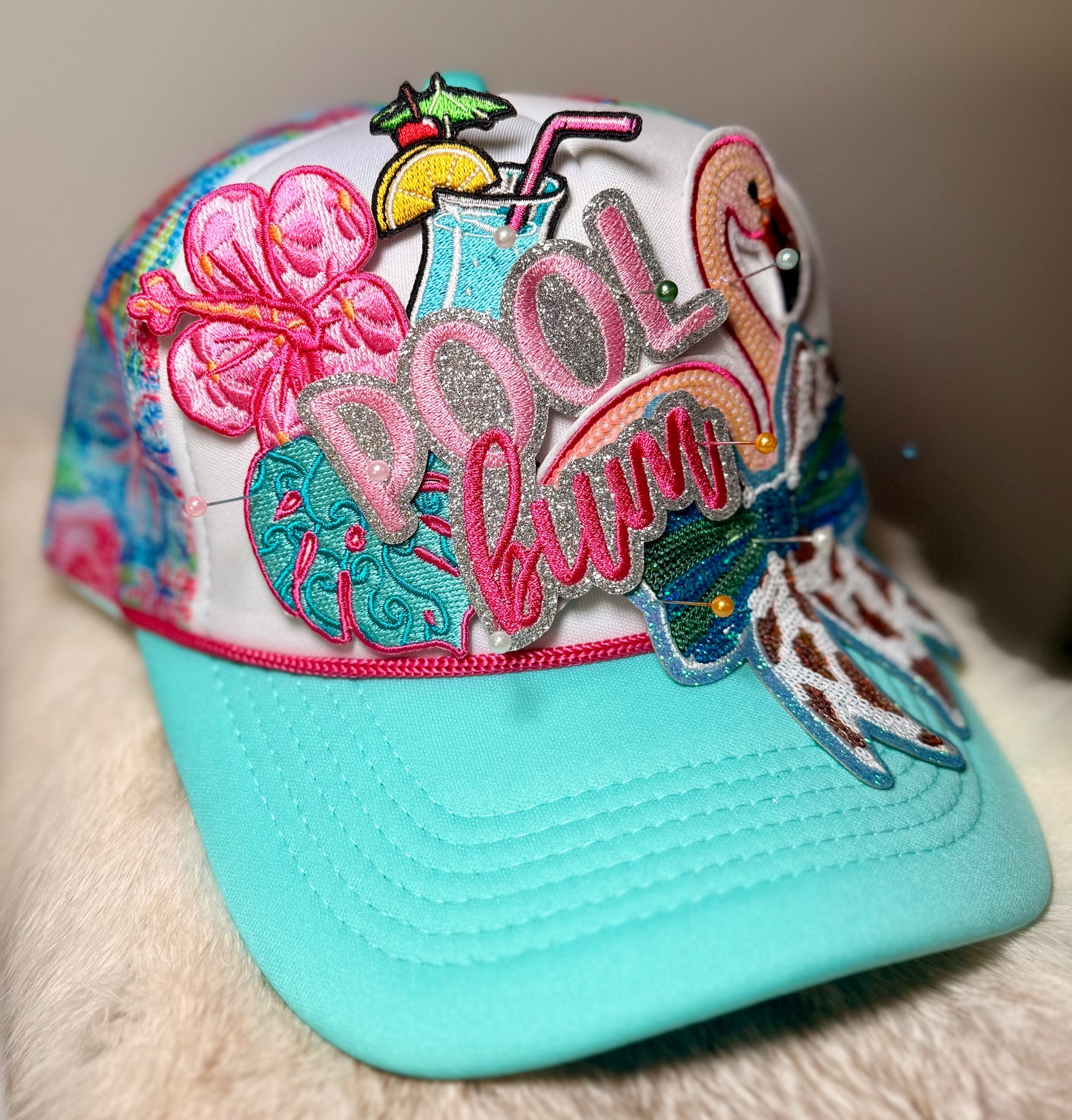 Pool Bum Trucker Hat | Beach Hat | Summer Trucker Hat | Flamingo Pool Hat | Vacation Hat
